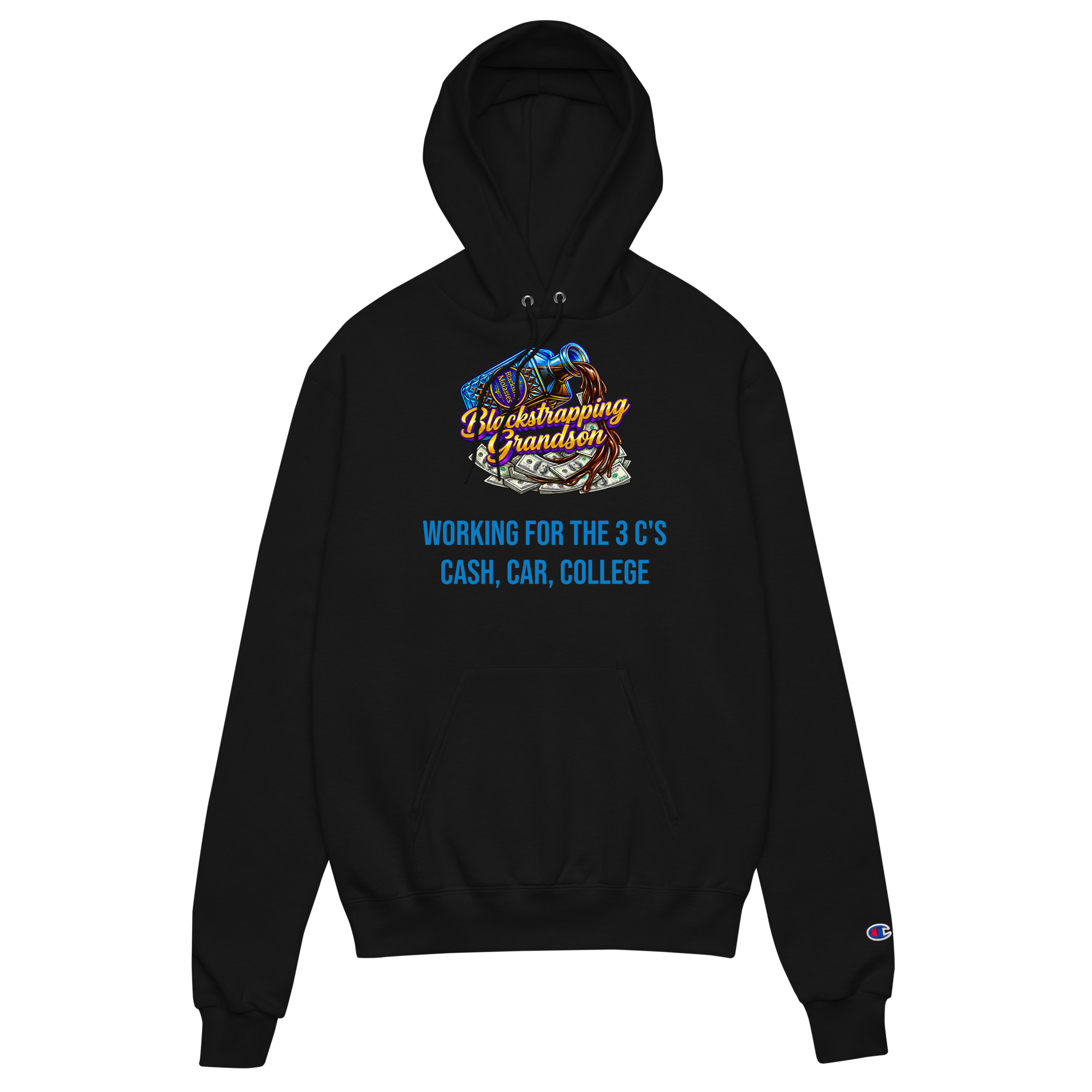 unisex-champion-powerblend-hoodie-black-front-6aa24ccf85d56.jpg Unisex Champion hoodie - Image 1
